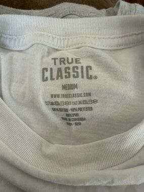 True Classic Men's Long Sleeve T-Shirt - White Medium